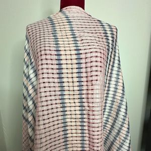 Blue, pink and cream scarf